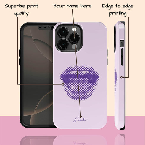 Personalized Pop Art Halftone Lips iPhone Case
